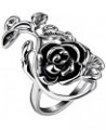 Gothic Women's Rose Flower Vine Alloy Enamel Finger Ring Cosplay Jewelry Gift Silver 19mm $3.13 Rings